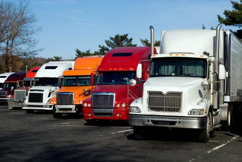 Trucks at a truckstop