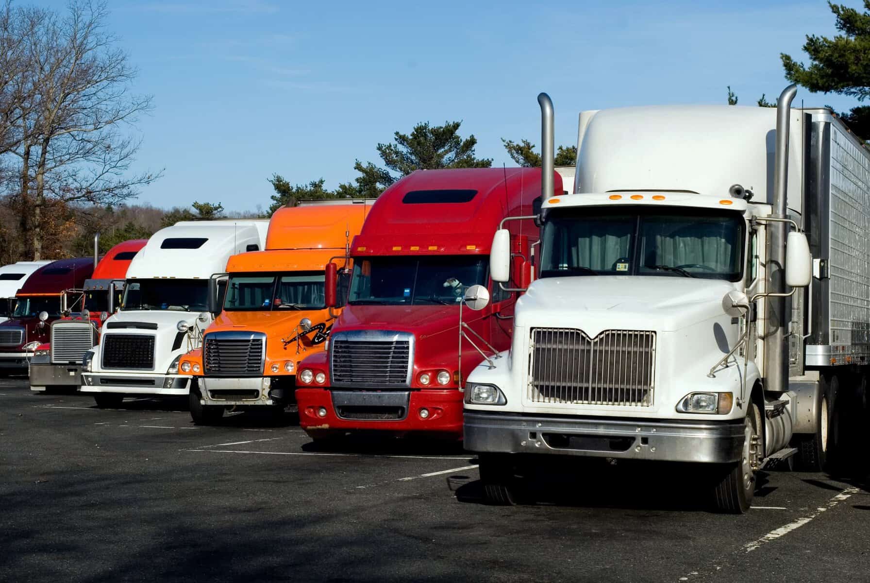Trucks at a truckstop